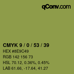 カラーコード: CMYK 9 / 0 / 53 / 39 | qconv.com