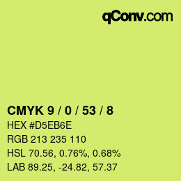 カラーコード: CMYK 9 / 0 / 53 / 8 | qconv.com