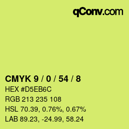 Color code: CMYK 9 / 0 / 54 / 8 | qconv.com