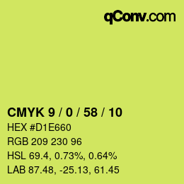 Farbcode: CMYK 9 / 0 / 58 / 10 | qconv.com