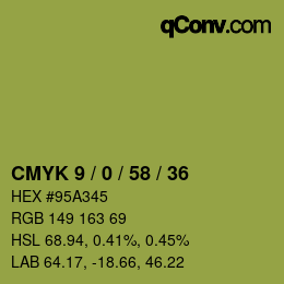 颜色代码: CMYK 9 / 0 / 58 / 36 | qconv.com