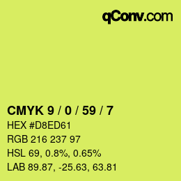 Código de color: CMYK 9 / 0 / 59 / 7 | qconv.com
