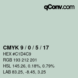 Color code: CMYK 9 / 0 / 5 / 17 | qconv.com