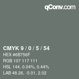 Color code: CMYK 9 / 0 / 5 / 54 | qconv.com