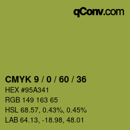 カラーコード: CMYK 9 / 0 / 60 / 36 | qconv.com