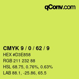 Color code: CMYK 9 / 0 / 62 / 9 | qconv.com