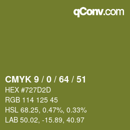Código de color: CMYK 9 / 0 / 64 / 51 | qconv.com