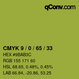 Color code: CMYK 9 / 0 / 65 / 33 | qconv.com
