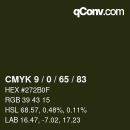 Código de color: CMYK 9 / 0 / 65 / 83 | qconv.com