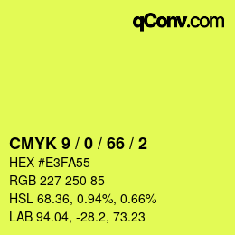 Color code: CMYK 9 / 0 / 66 / 2 | qconv.com