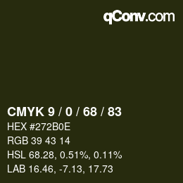 Color code: CMYK 9 / 0 / 68 / 83 | qconv.com