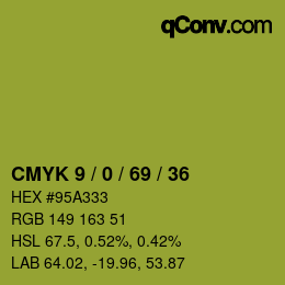 Color code: CMYK 9 / 0 / 69 / 36 | qconv.com