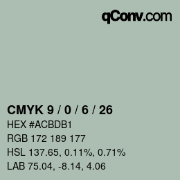 Color code: CMYK 9 / 0 / 6 / 26 | qconv.com