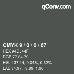 Color code: CMYK 9 / 0 / 6 / 67 | qconv.com