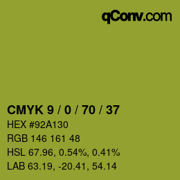 Color code: CMYK 9 / 0 / 70 / 37 | qconv.com