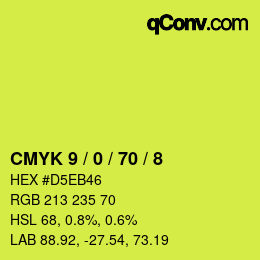 Color code: CMYK 9 / 0 / 70 / 8 | qconv.com