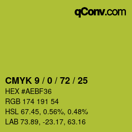 Color code: CMYK 9 / 0 / 72 / 25 | qconv.com
