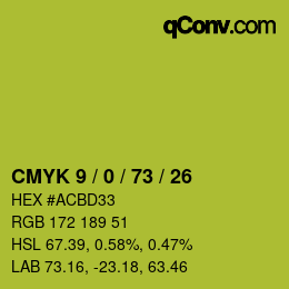 Color code: CMYK 9 / 0 / 73 / 26 | qconv.com