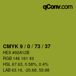 Color code: CMYK 9 / 0 / 73 / 37 | qconv.com