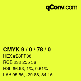 Color code: CMYK 9 / 0 / 78 / 0 | qconv.com