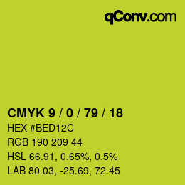 颜色代码: CMYK 9 / 0 / 79 / 18 | qconv.com