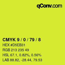 颜色代码: CMYK 9 / 0 / 79 / 8 | qconv.com