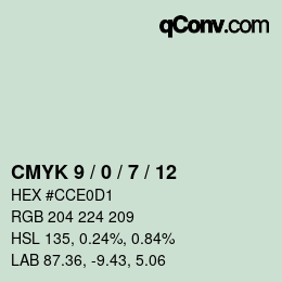 Color code: CMYK 9 / 0 / 7 / 12 | qconv.com