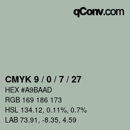 Color code: CMYK 9 / 0 / 7 / 27 | qconv.com