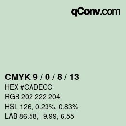 颜色代码: CMYK 9 / 0 / 8 / 13 | qconv.com