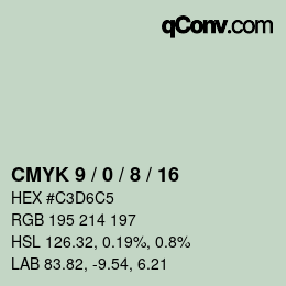 Color code: CMYK 9 / 0 / 8 / 16 | qconv.com