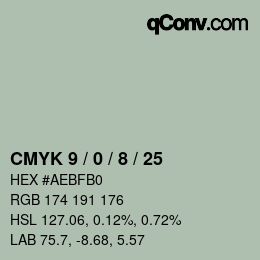 Color code: CMYK 9 / 0 / 8 / 25 | qconv.com