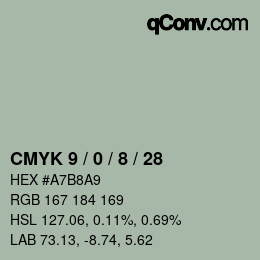 颜色代码: CMYK 9 / 0 / 8 / 28 | qconv.com
