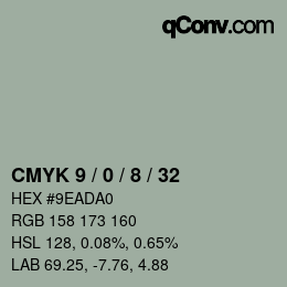 Color code: CMYK 9 / 0 / 8 / 32 | qconv.com