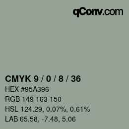 颜色代码: CMYK 9 / 0 / 8 / 36 | qconv.com