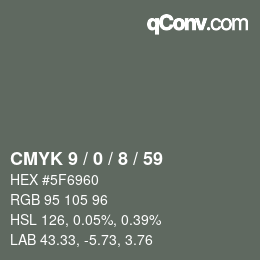 颜色代码: CMYK 9 / 0 / 8 / 59 | qconv.com