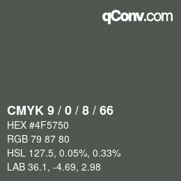 颜色代码: CMYK 9 / 0 / 8 / 66 | qconv.com