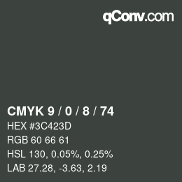 Color code: CMYK 9 / 0 / 8 / 74 | qconv.com