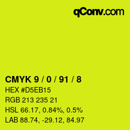 Color code: CMYK 9 / 0 / 91 / 8 | qconv.com