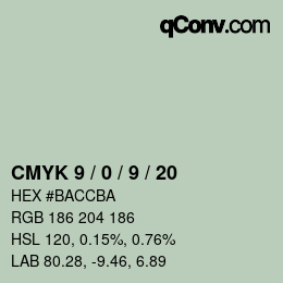 Color code: CMYK 9 / 0 / 9 / 20 | qconv.com