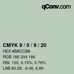 Color code: CMYK 9 / 0 / 9 / 20 | qconv.com