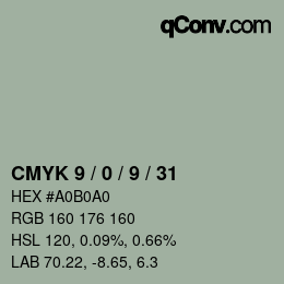 Color code: CMYK 9 / 0 / 9 / 31 | qconv.com