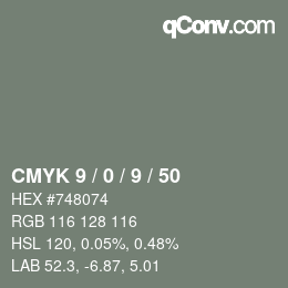 Color code: CMYK 9 / 0 / 9 / 50 | qconv.com