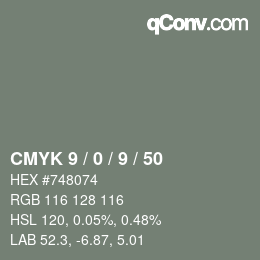 Color code: CMYK 9 / 0 / 9 / 50 | qconv.com