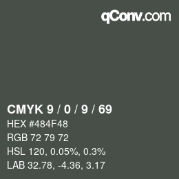 Color code: CMYK 9 / 0 / 9 / 69 | qconv.com