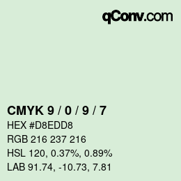 Color code: CMYK 9 / 0 / 9 / 7 | qconv.com