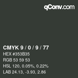 カラーコード: CMYK 9 / 0 / 9 / 77 | qconv.com