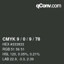 Color code: CMYK 9 / 0 / 9 / 78 | qconv.com
