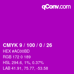 Color code: CMYK 9 / 100 / 0 / 26 | qconv.com