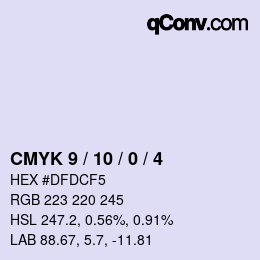 カラーコード: CMYK 9 / 10 / 0 / 4 | qconv.com