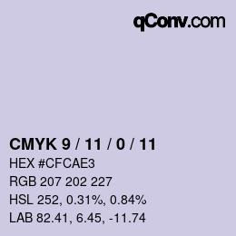 カラーコード: CMYK 9 / 11 / 0 / 11 | qconv.com